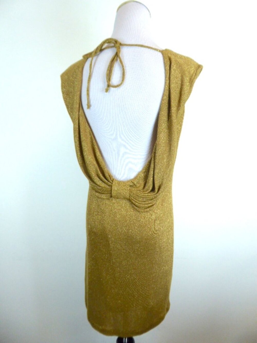 BCBG MAX AZRIA METALLIC open back BACKLESS sleeveless Dress XS New